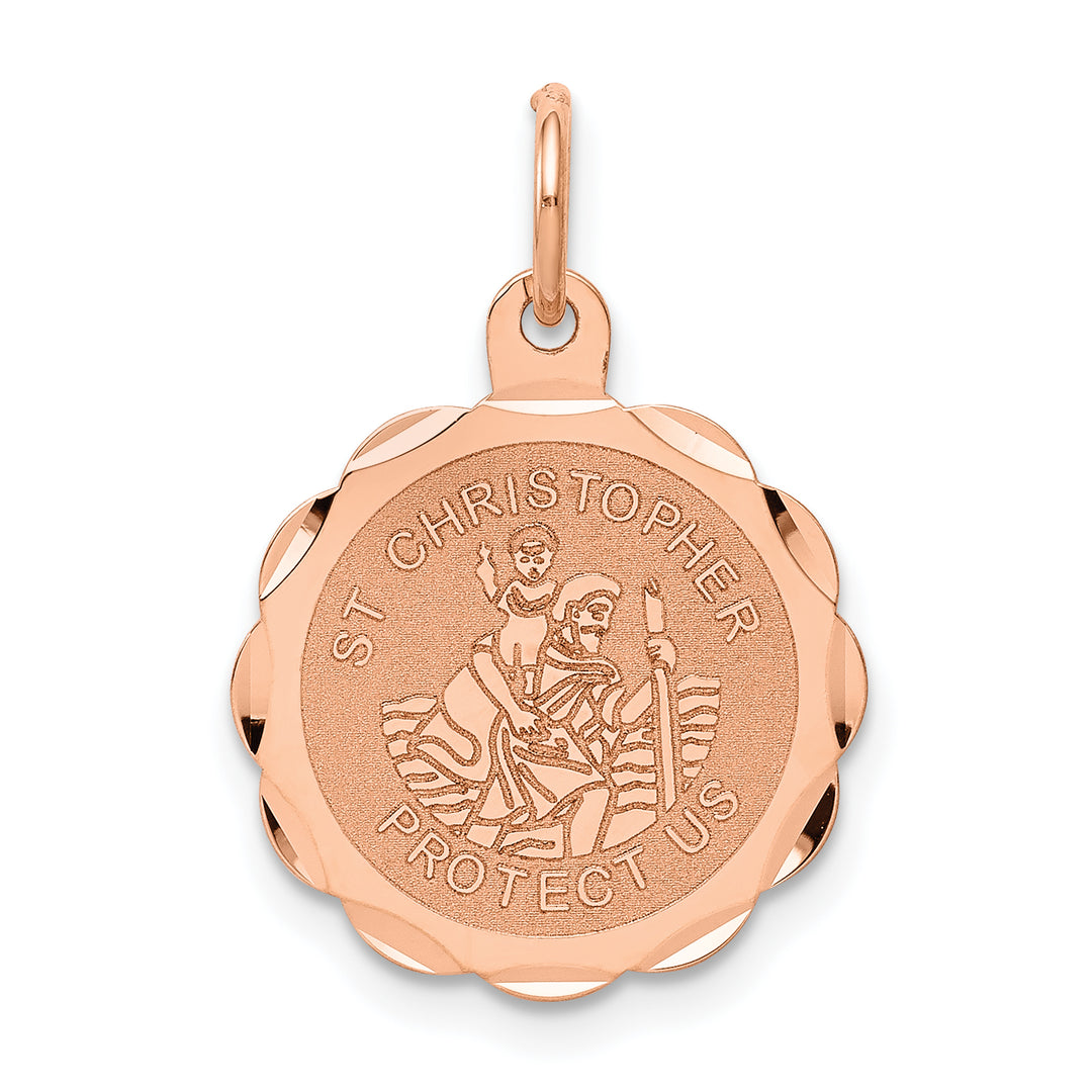 14k Rose Gold Saint Christopher Medal Charm