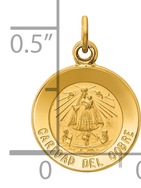 14K Caridad Del Cobre Medal Charm