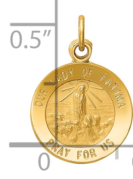 14k Our Lady of Fatima Medal Charm