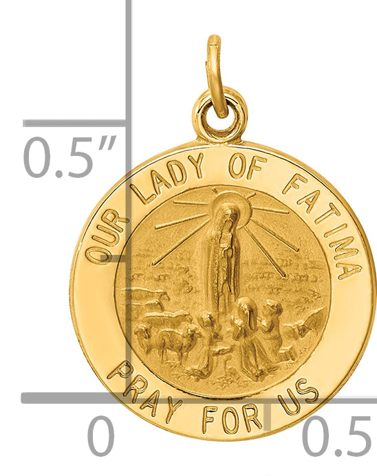 14k Our Lady of Fatima Medal Charm