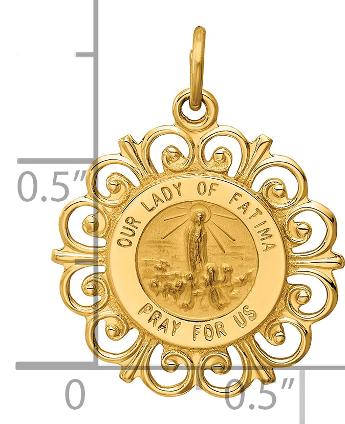 14k Our Lady of Fatima Medal Pendant