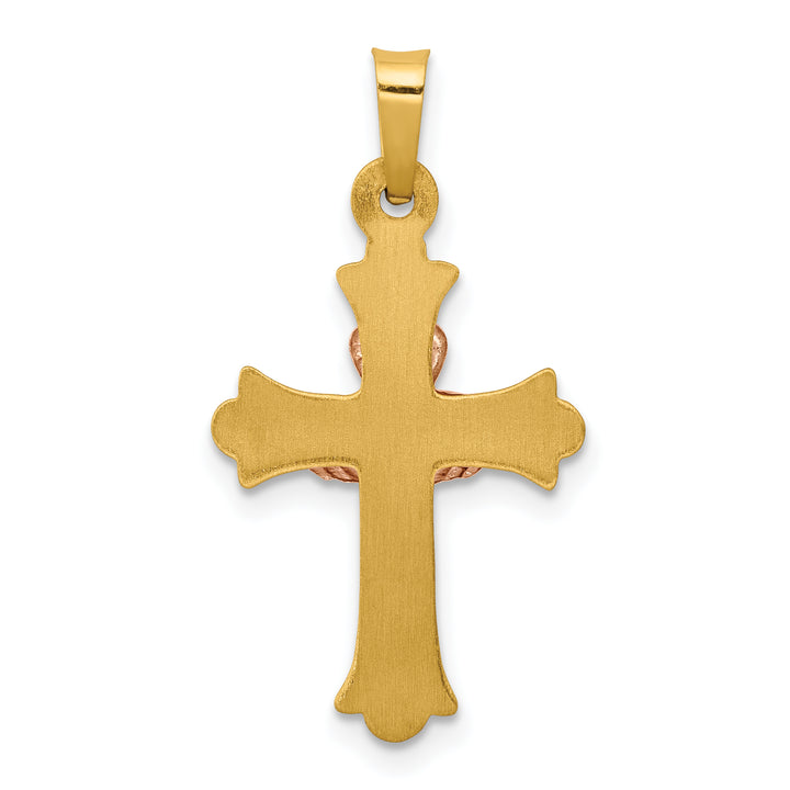 14k Two-tone Claddagh Cross Pendant