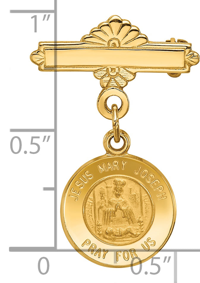 14k Holy Family Medal Pin