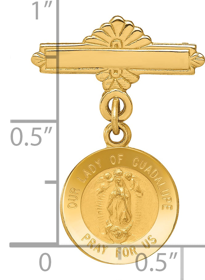 14k Our Lady of Guadalupe Medal Pin