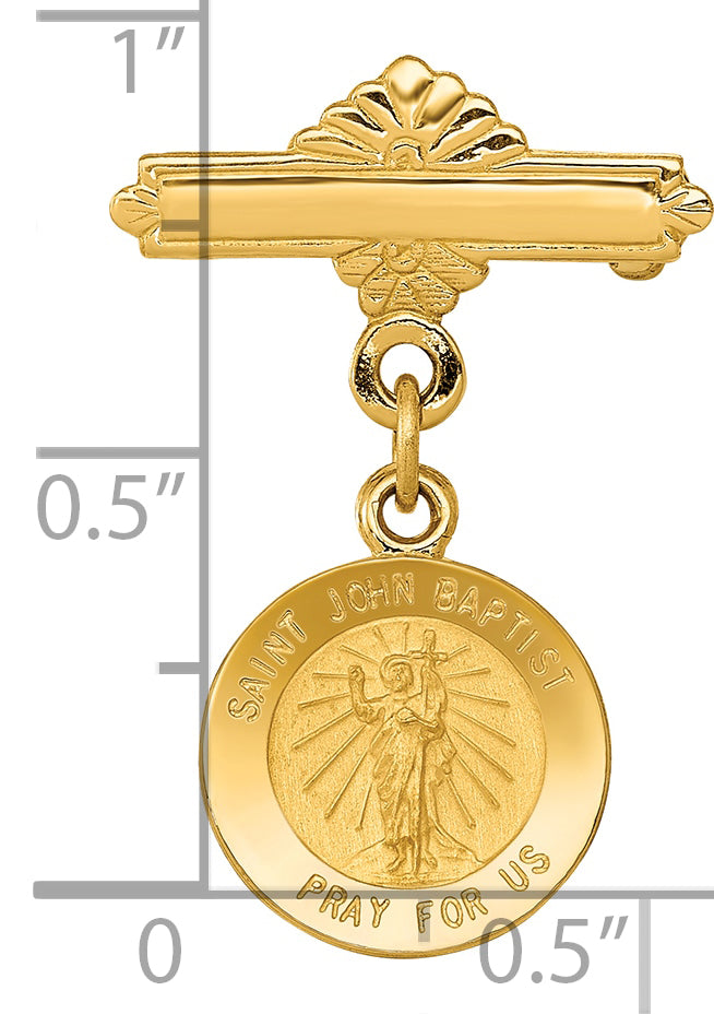 14k Saint John the Baptist Medal Pin
