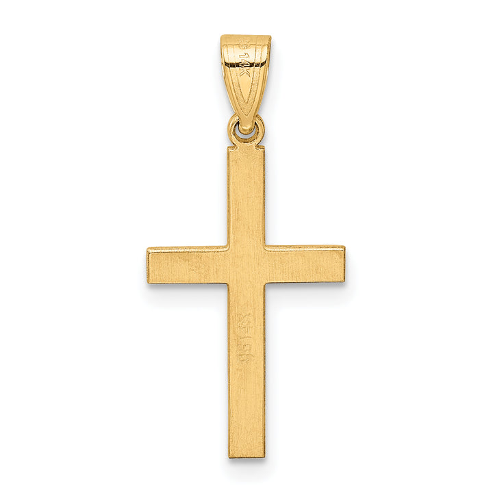 14k Polished .01ct. Diamond Cross Pendant