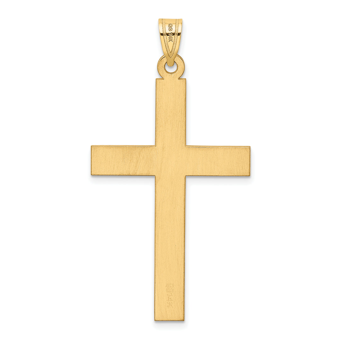 14k Polished .03ct. Diamond Cross Pendant