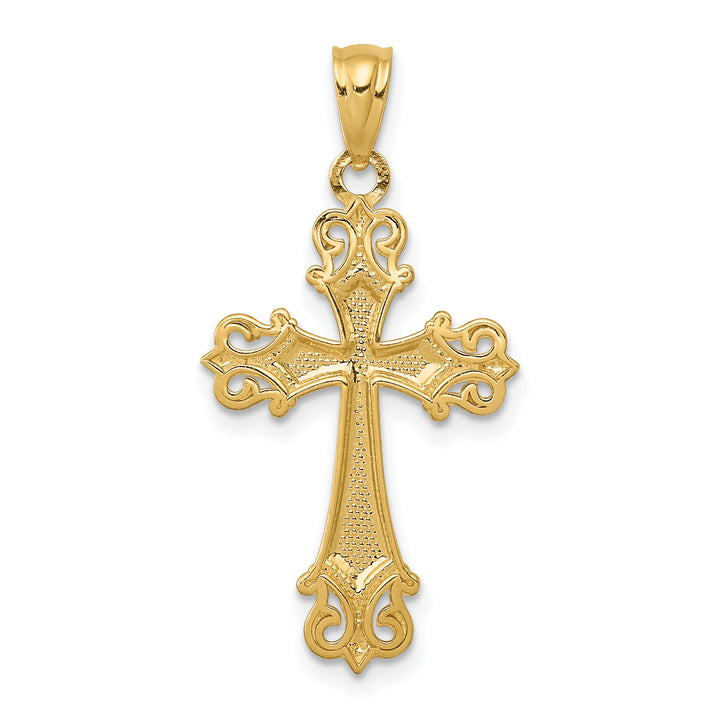 14k and Rhodium D/C Cross Pendant