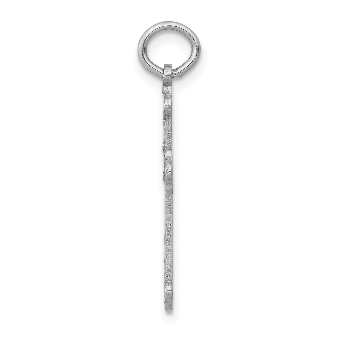 14K White Gold Laser Designed Cross Pendant