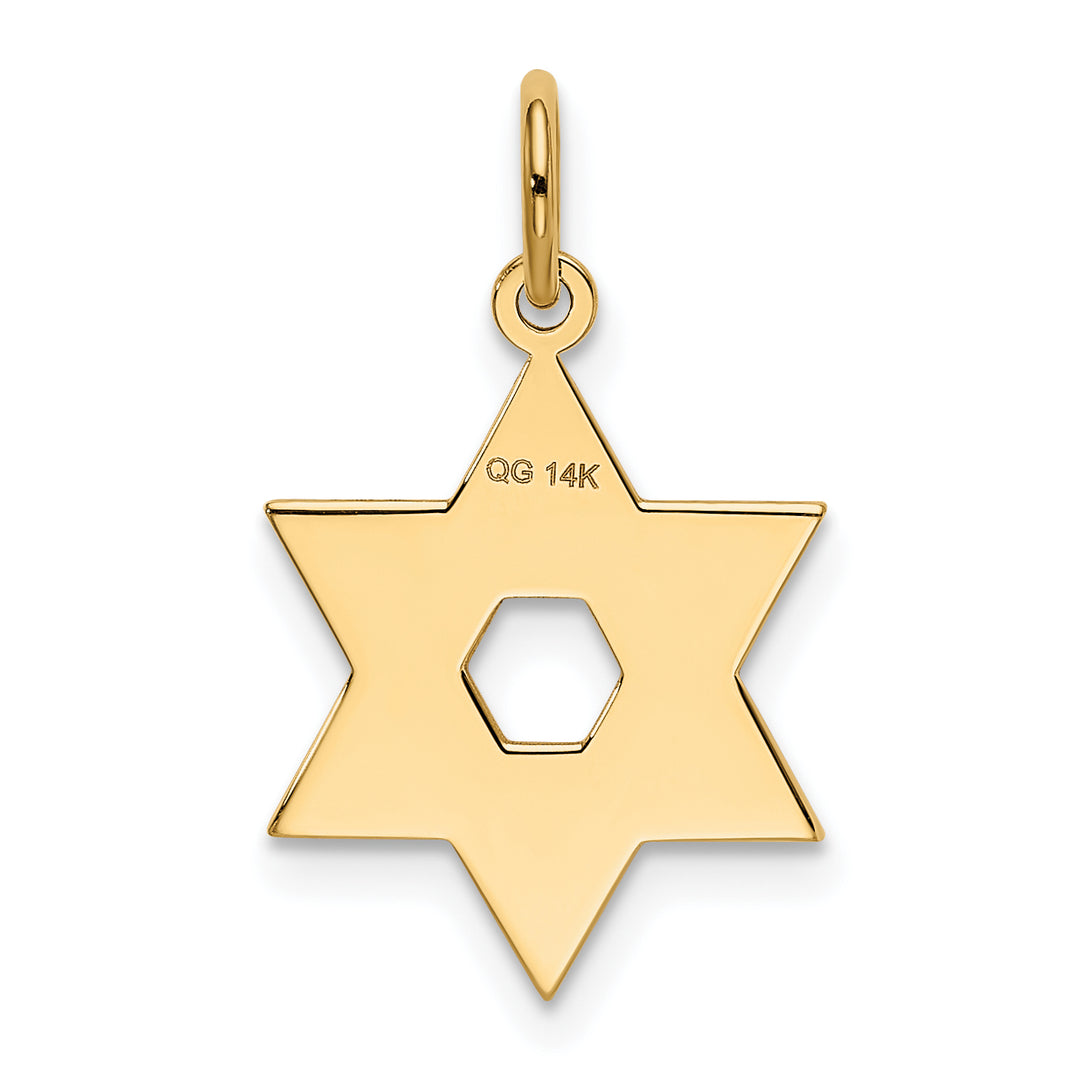 14K Laser Designed Star of David Charm