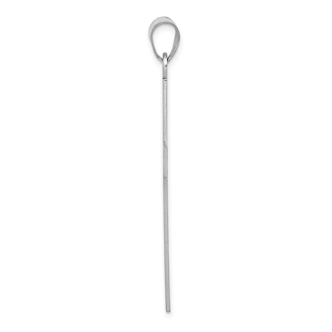 14k White Gold Florentine Satin Cross Pendant