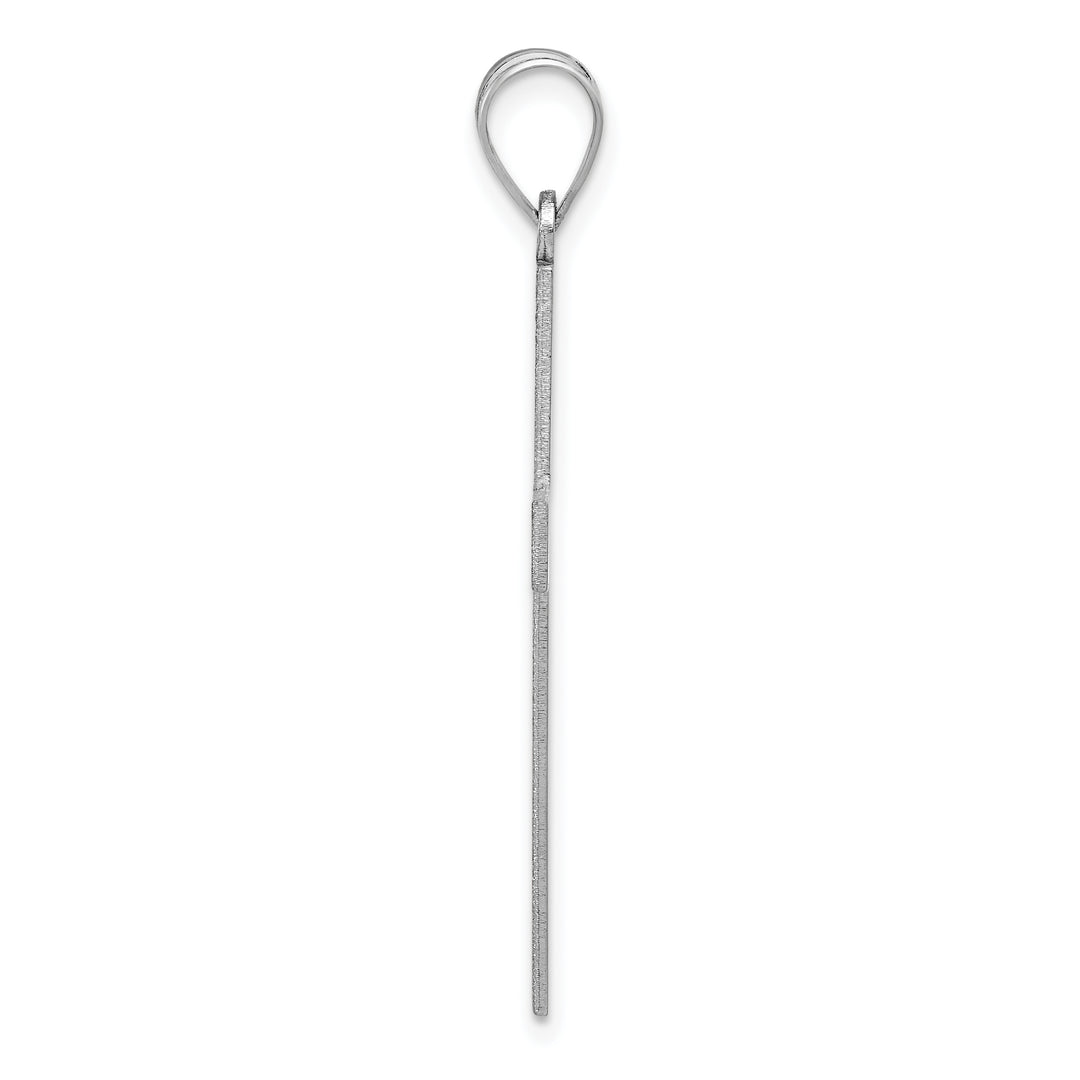 14k White Gold Polished Cross Pendant