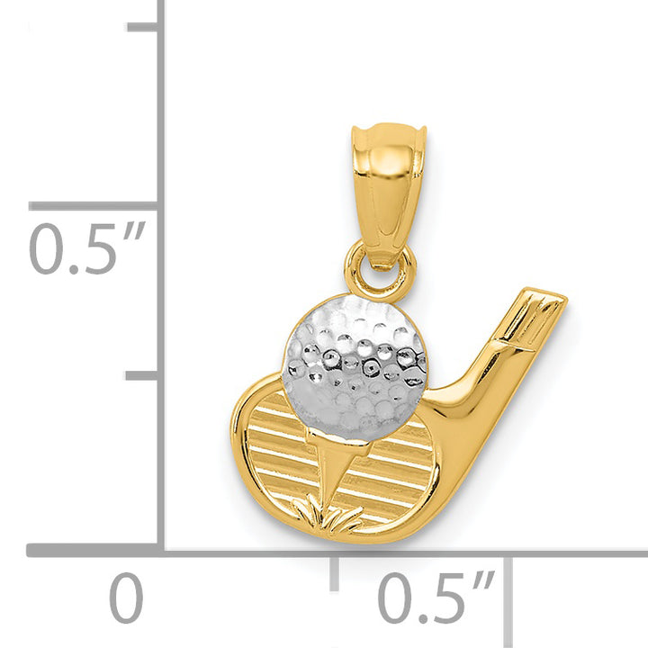 14k and Rhodium Golf Pendant