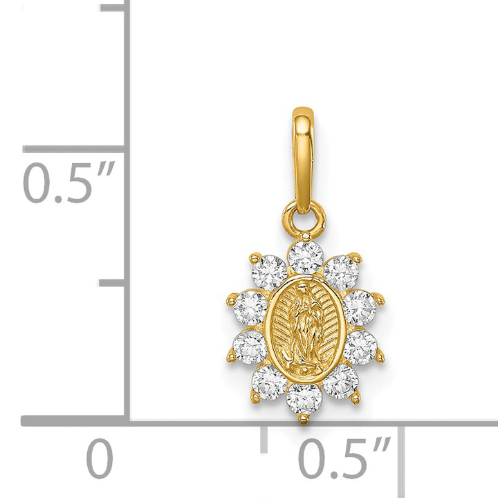 14K Our Lady of Guadalupe CZ Pendant