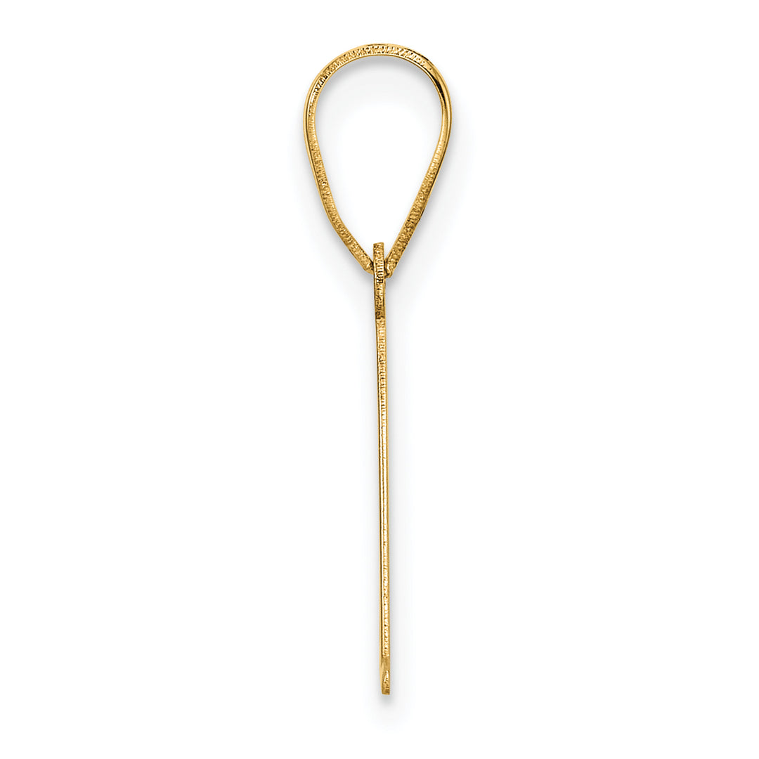 14k Polished Etched Letter A Initial Pendant