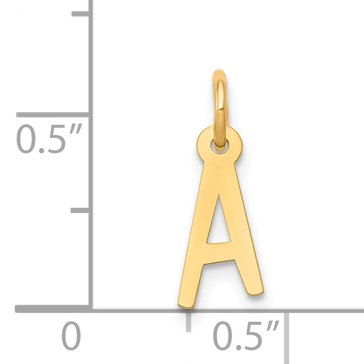 14k Small Slanted Block Letter A Initial Charm