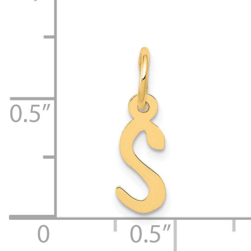 14k Small Slanted Block Letter S Initial Charm