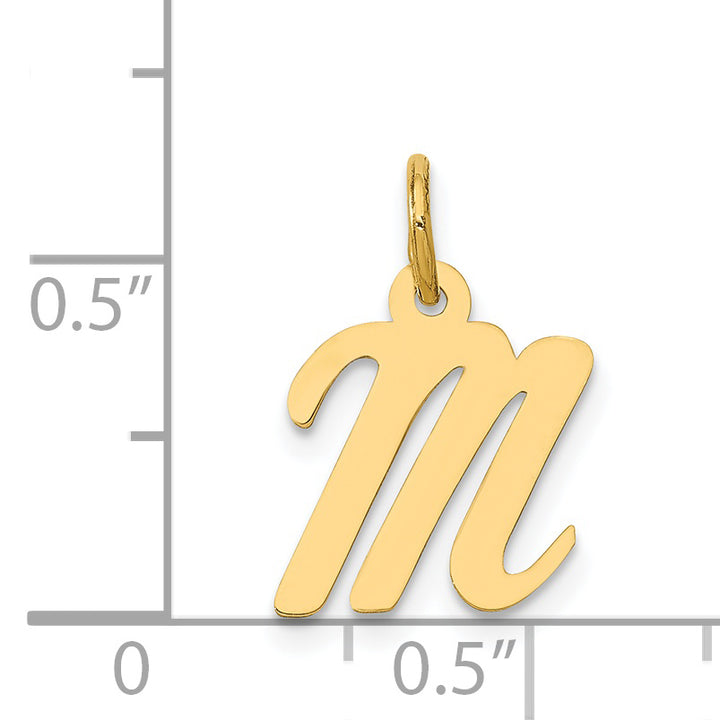 14k Small Script Letter M Initial Charm