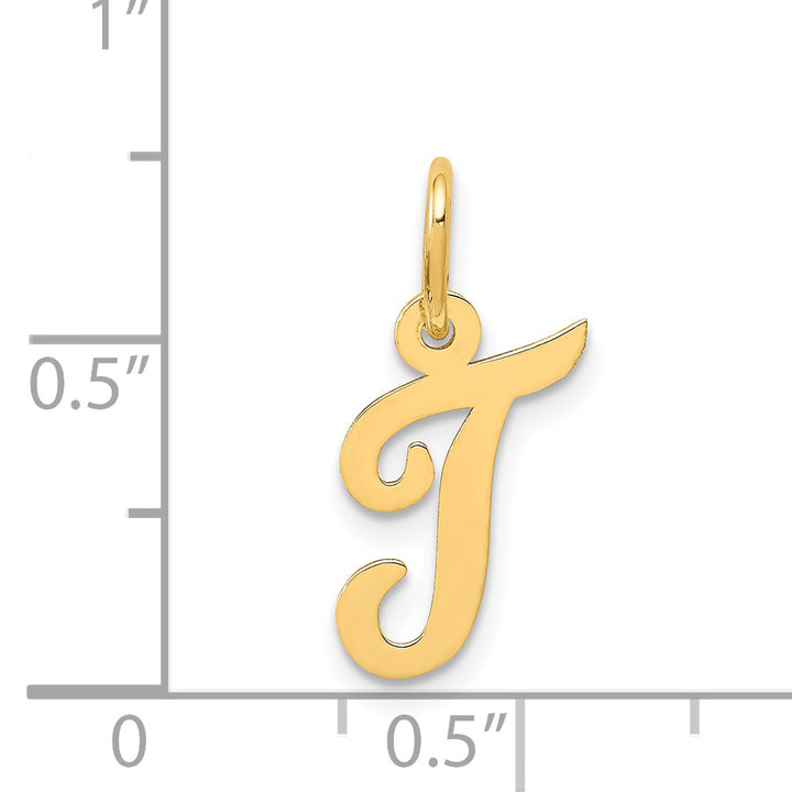 14k Small Script Letter T Initial Charm