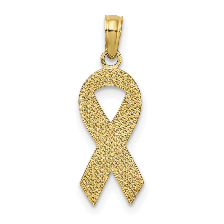 14k Pink Enameled Awareness Ribbon Pendant