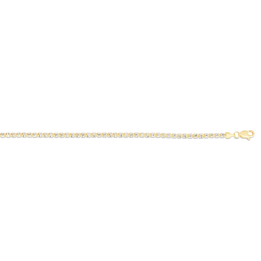 10K 2.7mm Two-Tone Fancy Ice Chain